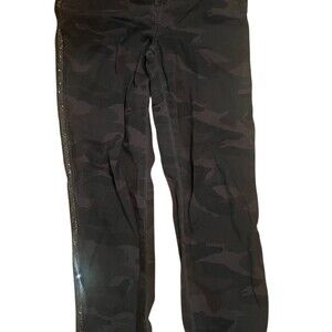 Sundry Pants Womens Size 25 Black Charcoal Camo Straight Leg Rhinestone